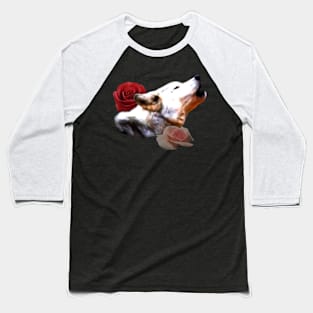 Howling wolf with roses Baseball T-Shirt